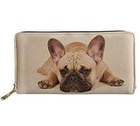UOIMAG Damen-Geldbörse, lang, PU-Leder, Clutch, Kartenhalter, Organizer, Mädchen, Geschenktaschen, Französische Bulldogge, ONE SIZE-20x11x2.5CM, Französisch