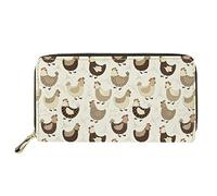 UOIMAG Damen-Geldbörse, lang, PU-Leder, Clutch, Kartenhalter, Organizer, Mädchen, Geschenktaschen, Huhn, ONE SIZE-20x11x2.5CM