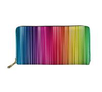 UOIMAG Damen-Geldbörse, PU-Leder, Kreditkartenhalter, Münzfach, Reise-Organizer-Tasche, Regenbogenstreifen, ONE SIZE-20x11x2.5CM, Casual