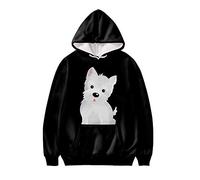 UOIMAG Damen Hoodie Sweatshirt mit Tasche Langarm Pullover T-Shirt Tops Tuniken für Sport, Westie Black, 52