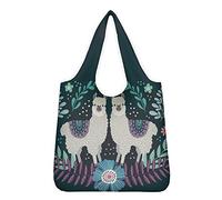 UOIMAG Damen-Schultertaschen mit Lama-Blume, Geschenk, wiederverwendbare Einkaufstasche, Reisetasche für Mädchen