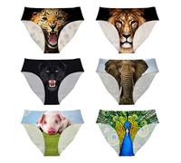 UOIMAG Damen-Unterwäsche-Set, 6 Packungen, Slips, Hipster-Hosen für Mädchen, elastisch, weich, mittelgeschnitten, nahtlos, Gag-Geschenk für Junggesellinnenabschied, Animal B, L