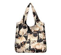 UOIMAG Einkaufstasche mit lustigem Mops-Motiv, wiederverwendbar, für Mütter und Damen