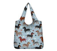 UOIMAG Einkaufstasche mit niedlichem Dackel-Motiv, für Damen und Mädchen, Schultasche, lässige Umhängetasche, Tragetasche als Geschenk