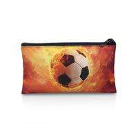 UOIMAG Federmäppchen, Federmäppchen, Reißverschluss, Aufbewahrungstasche, Schule, Schreibwaren, Stifteetui, Bürobedarf, Fußball- und Feuermuster, Einheitsgröße, Schulranzen