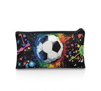 UOIMAG Federmäppchen, Federmäppchen, Reißverschluss, Aufbewahrungstasche, Schule, Schreibwaren, Stifteetui, Bürobedarf, Fußball-Malerei, Einheitsgröße, Schulranzen