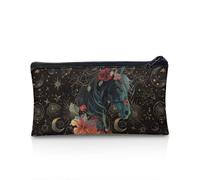 UOIMAG Federmäppchen, Federmäppchen, Reißverschluss, Aufbewahrungstasche, Schule, Schreibwaren, Stifteetui, Bürobedarf, Pferd Blumen Mond Sterne, Einheitsgröße, Schulranzen