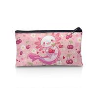 UOIMAG Federmäppchen, Federmäppchen, Reißverschluss, Aufbewahrungstasche, Schule, Schreibwaren, Stifteetui, Bürobedarf, Axolotl Kirschmuster, Einheitsgröße, Schulranzen