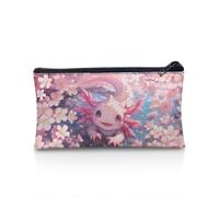UOIMAG Federmäppchen, Federmäppchen, Reißverschluss, Aufbewahrungstasche, Schule, Schreibwaren, Stifteetui, Bürobedarf, Axolotl Water Cherry Blossom, Einheitsgröße, Schulranzen
