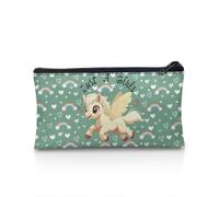 UOIMAG Federmäppchen, Federmäppchen, Reißverschluss, Aufbewahrungstasche, Schule, Schreibwaren, Stifteetui, Bürobedarf, Pferde- und Regenbogenmuster, Einheitsgröße, Schulranzen