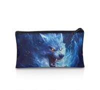 UOIMAG Federmäppchen, Federmäppchen, Reißverschluss, Aufbewahrungstasche, Schule, Schreibwaren, Stifteetui, Bürobedarf, Cooles Wolfsmuster, Einheitsgröße, Schulranzen