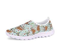 UOIMAG Frauen Geschenk Faultier Sneaker Schuhe Flat Slip On Nurse Schuhe Atmungsaktive Mesh Schuhe Leichte Sport Sneakers 39EU