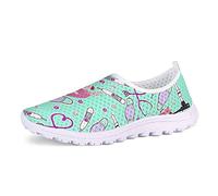 UOIMAG Frauen Green Nurse Schuhe Mädchen Geschenk Casual Slip On Schuhe Atmungsaktive Mesh Schuhe Flat Sport Sneaker 36EU
