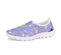 UOIMAG Frauen Lila Krankenschwester Schuhe Mädchen Geschenk Lässig Slip On Schuhe Mesh Schuhe Sport Sneaker 42EU