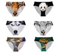 UOIMAG Frauen Unterwäsche-Set 6 Packungen Slips Hipster Hosen für Mädchen Elastische Weiche Unterhosen Mid Cut Nahtlos Panties Gag Geschenk für Junggesellinnenabschied Gr. 42, Tier D