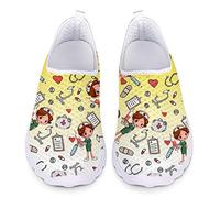 UOIMAG Gelbe Krankenschwester Schuhe für Frauen - Geschenk Casual Slip-On Atmungsaktive Mesh Flache Sport Sneaker 41EU