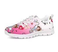UOIMAG Girls Trainer Gradient Rosa Krankenschwester Sneaker Medizinisches Muster Frauen Laufschuhe Leichte Mesh Flache Freizeitschuhe 38EU