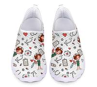 UOIMAG Krankenschwester Schuhe Geschenk für Frauen Mädchen - Grau Slip On Atmungsaktive Mesh Flat Sport Sneaker 39EU