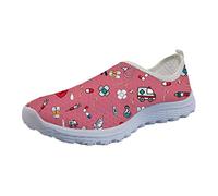 UOIMAG Krankenschwester Schuhe Geschenk für Frauen Mädchen Pink Slip On Schuhe Atmungsaktive Mesh Schuhe Flat Sport Sneaker 42EU