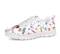 UOIMAG Love Nurse Medical Pattern Trainer für Frauen Mädchen Geschenk Sneaker Schuhe Atmungsaktive Air Mesh Laufschuhe Flache Spitze Freizeitschuhe 40EU