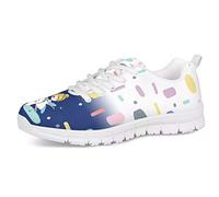 UOIMAG Mädchen Geschenk Sneaker Schuhe Zahn Fairty Mental Pattern Trainer für Frauen Weiche Wanderschuhe Schnüren Sie Flache Freizeitschuhe 39EU