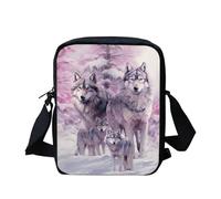 UOIMAG Mini-Umhängetasche für Kinder, Damen, Herren, kleine Umhängetasche, Schultertasche, Handtasche, Reisetasche, Wolves Family a, Einheitsgröße