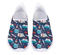 UOIMAG Navy Blue Nurse Shoes for Women Sneakers Slip On Barefoot Walking Shoes for Work Casual EU 40