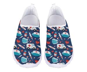 UOIMAG Navy Blue Nurse Shoes for Women Sneakers Slip On Barefoot Walking Shoes for Work Casual EU 40