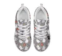 UOIMAG Nurse Shoes for Women Cute Cat Shoes Lace Up Walking Sneakers Lightweight Non Slip Casual Footwear EU39