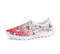 UOIMAG Red Cute Cartoon Krankenschwester Schuhe Flat Sneaker Schuhe Geschenk für Frauen Mädchen Casual Slip On Mesh Schuh 39EU