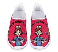UOIMAG Red Nurse Sneaker Schuhe Geschenk für Frauen Mädchen Casual Slip On Schuhe Atmungsaktive Mesh Schuhe 39EU