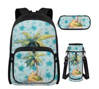 UOIMAG Rucksack für Schulmädchen, Büchertasche mit Lunchbox, 8-10 Jahre alt, Grundschulrucksack-Set, Capybara Meeresschildkröte, M, Casual