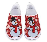 UOIMAG Schneemann Wasser Schuhe Weihnachten Slip On Schuhe für Frauen Männer Niedlich Weihnachten Walking Schuhe Leichtgewicht Mesh Schuhe, EU43