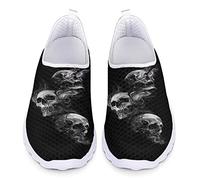 UOIMAG Skull Mesh Schuhe für Männer Frauen Schwarz Skelett Wanderschuhe Nicht Lace Slip On Schuhe für Casual, EU44