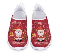UOIMAG Weihnachten Santa Schuhe für Frauen Männer niedlich Xmas Schuhe leicht rot Weihnachten Mesh Walking Schuhe, EU38