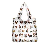 UOIMAG Wiederverwendbare Einkaufstasche Huhn Bauernhof Schultertasche für Schule, Arbeit, Reisen, Party, Geschenk
