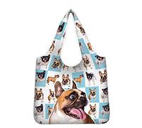 UOIMAG Wiederverwendbare Einkaufstasche mit lustigem Bulldoggen-Aufdruck, für Damen, Hundeliebhaber, Reisen, Schulterhandtaschen, lässige Tragetaschen