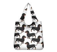 UOIMAG Wiederverwendbare Einkaufstaschen mit niedlichem Dackel, für Damen und Mädchen, legere Arbeitstaschen