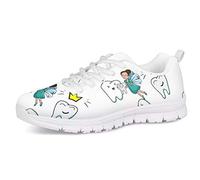 UOIMAG Zahn Krankenschwester Muster Frauen Trainer Atmungsaktive Mesh Sneaker Weiche Schnürschuhe Laufschuhe Flache Freizeitschuhe 43EU