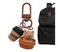 Uonguon Capybara Schlüsselanhänger - Niedlich Realistisch Tragbar mit Metallhaken - Capybara Keychain Rucksack Charm - für Autoschlüssel Rucksack Kamera Tasche Handy Jungen und Mädchen