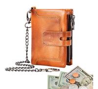 Uonguon Cowhide Leather Wallet, Real Leather Wallet, Leather Wallet, Cards Wallet for Men, Anti-Theft Wallet, Zipper Buckle Wallet, Vertical Leather Wallet, Multi Card Slots, Leather Wallet for Cards