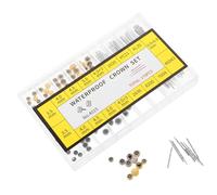 Uonlytech 1 Schachtel Uhrenkronen Schaft ersatzset mit Aufbewahrungsbox Vielseitiges Uhrenreparatur Set für Uhrmacher Tragbar Organisiert für Heim Reiseeinsatz
