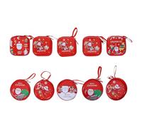 Uonlytech 10 Stück Kreative Münzbeutel mit Reißverschluss Kleines Münzportemonnaie aus Spte Weihnachtliches Design Sichert Kleingeld als Geschenk zu Weihnachten