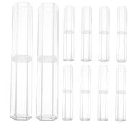 Uonlytech 10stücke Stapelbare Durchsichtige Stiftebox aus Kunststoff Kleine Federmäppchen als Aufbewahrungsbox für Stifte und Schreibwaren Transparentes Etui für Stifte und Kugelschreiber