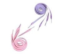 Uonlytech 2 Paare Flache Samt Schnürsenkel in Violett und Strapazierfähige Schuhbänder für Sneaker Stiefel Loafers Modische Schuhaccessoires Lang