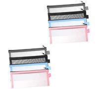 Uonlytech 2 Sätze Teiliges Transparentes Federmäppchen Nylon Reißverschluss Stifteetui Für Schule Und Büro Für Bleistifte Notizen Und Mehr Schwarz Blau 4 Stücke * 2