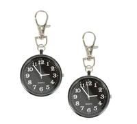 Uonlytech 2 Stück Große Digitale Quarzuhr Schlüsselanhänger und Karabinerclip Vielseitige Rucksack Uhr für Pflegekräfte Studenten Herren und Damen Praktische Brusttaschenuhr zum Schnellen