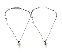 Uonlytech 2 Stück Haizahn Halskette Resin Anhänger Damen Schmuck Langlebig Detailgetreu Vielseitig für Alltag Party und Date