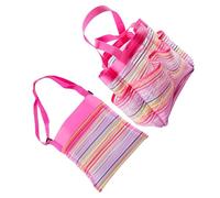 Uonlytech 2 Stück Teiliges Mesh strandtaschen Bunte Atmungsaktive Aufbewahrungstaschen für Strandspielzeug und Badezimmer Leicht Tragbar Waschbar mit Großem Fassungsvermögen