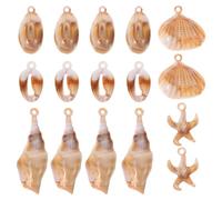Uonlytech 20 Stück Teiliges Ocean Theme DIY Anhänger Muschel Charms Schmuckzubehör für Halsketten Ohrringe Basteln Langlebig und Farbecht für Individuelle Handarbeiten